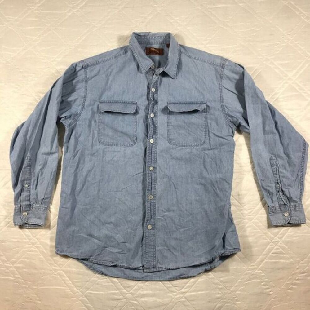 Bob Timberlake 2 pocket button‎ front long sleeve denim shirt Large